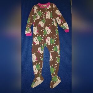 Carter's Brown Cat Print Footed Pajamas